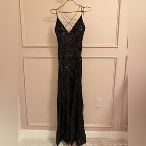 Windsor Black Sequin Dress/ Gown Size: Small
